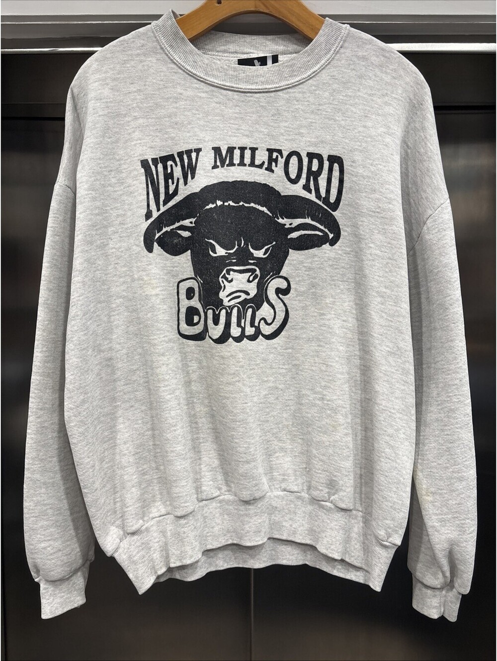 Vintage 90s Jerzees New Milford Bulls Pullover Sweater